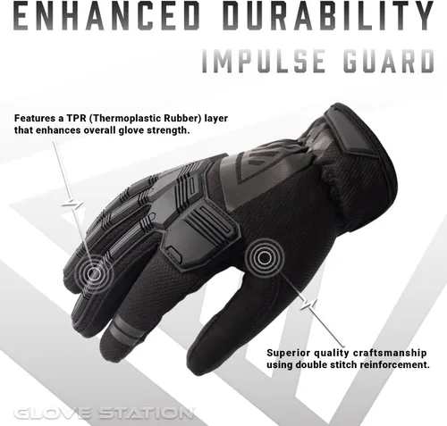Vista 2 de Glove Station - Guantes de protección de impulso para hombre - Guantes de trabajo para pantalla táctil ideales para deportes y exteriores