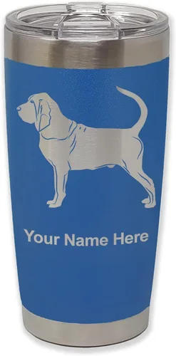 Vista 37 de LaserGram Vaso aislado al vacío de 20 onzas, perro sabueso, grabado personalizado incluido (negro)