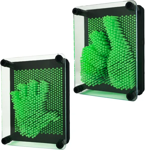 Vista 7 de Juguete sensorial 3D Pin Art Tamaño 5x3.7 pulgadas Agujas Pin Impresión Juguete Intelectual Divertido Rainbow Juguetes, Verde