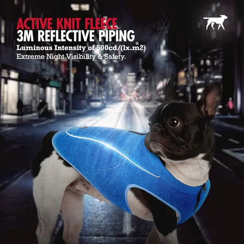 Vista 5 de Suéter de forro polar aislado para perros Chaleco ligero y cálido para perro Puerto con cremallera para arnés Chaqueta de invierno para clima