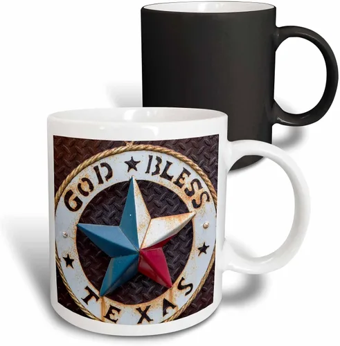 Vista 11 de 3dRose Lone star of Texas Emblem, Austin, Texas, Estados Unidos, taza negra de dos tonos de 11 oz Negro