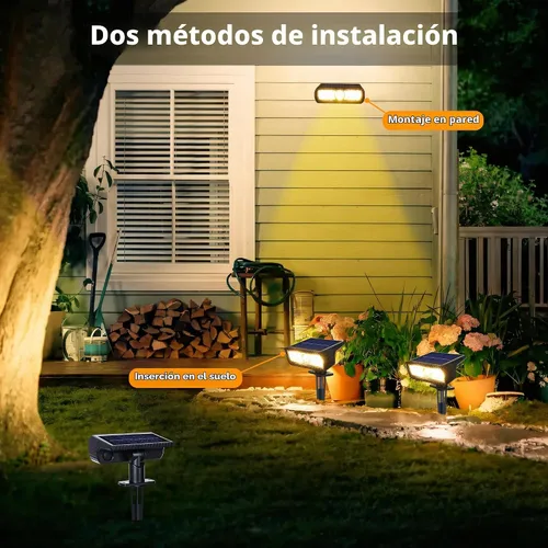 Vista 5 de Toodour Foco solar para exteriores, paquete de 2 luces solares