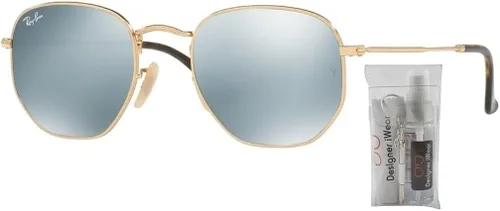 Vista 2 de Ray-Ban RB3548N HEXAGONAL Sunglasses For Men For Women BUNDLE with Designer iWear Complimentary Eyewear Care Kit