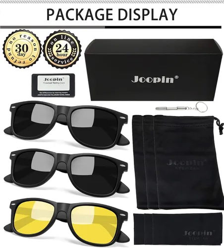 Vista 5 de Joopin Gafas de sol cuadradas polarizadas con protección UV para hombre y mujer