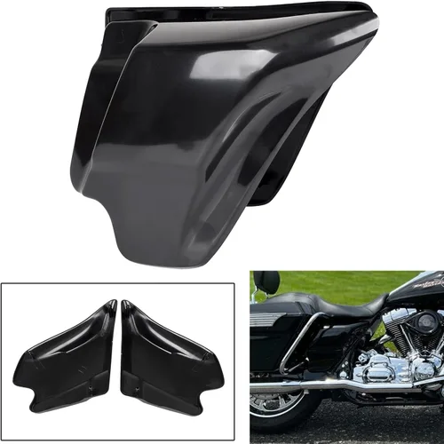 Vista 4 de SHMT Panel de Cubierta Lateral Izquierdo y Derecho Negro ABS para Harley Touring Road King Road Glide Electra Glide Street Glide