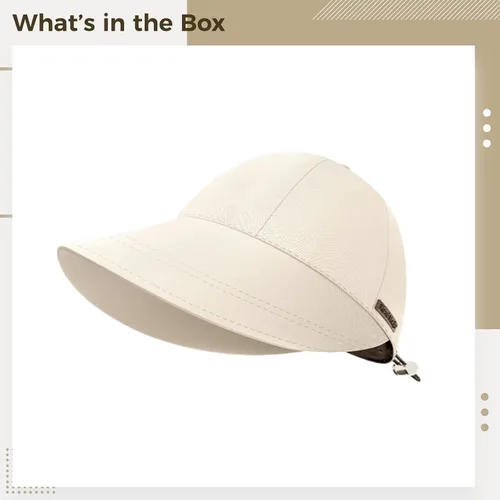 Vista 3 de Light Beige Adjustable Sun Hat for Women, Wide Brim for Hiking and Fishing