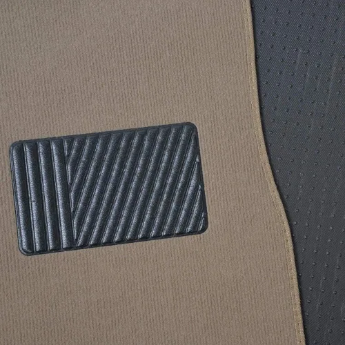 Vista 9 de Alfombrillas de piso de alfombra para trabajo pesado beige delanteras y traseras, forros universales para automóvil, SUV, camioneta y camión