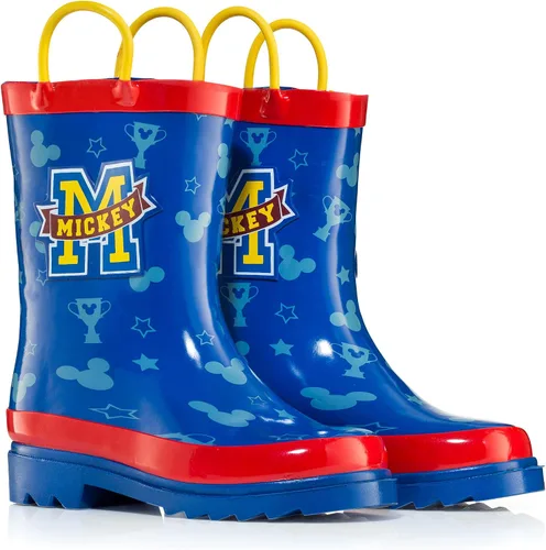 Vista 3 de Disney Mickey Mouse Rubber Rainboots - Attached Handles - Toddler and Little Kid