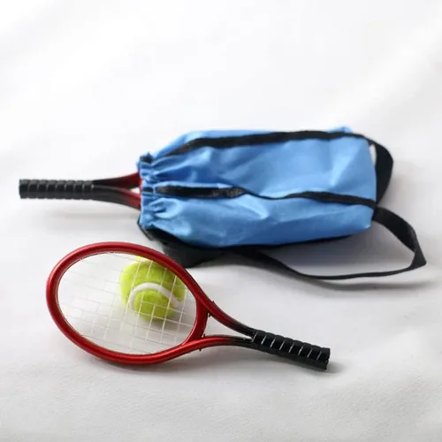 Vista 4 de Accesorios de decoración de casa de muñecas, simulación de casa de muñecas 1:12, juego de 4 piezas de mini tenis con bolsa