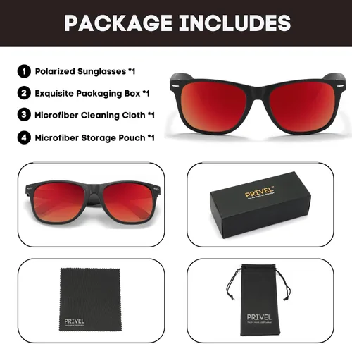 Vista 8 de PRIVEL Gafas de sol polarizadas extra grandes de tamaño XXL de 6.102 in para hombres grandes y anchos TR90 ultraligeros protección UV400