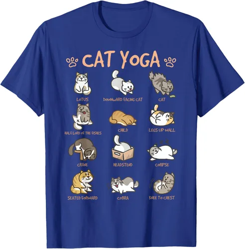 Vista 26 de Cat Yoga Poses Cats Practicing Mindfulness Meditación Kitten - Camiseta, Negro, S