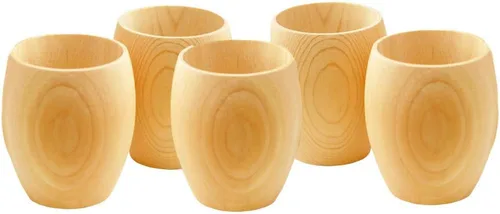 Vista 7 de EDOYA Hinoki - Juego de 2 tazas de madera para sake, fabricadas en Japón