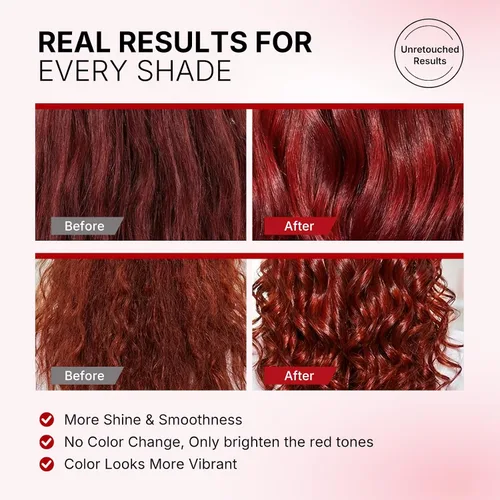 Vista 4 de Karseell Acondicionador Depositante de Color Mascarilla Capilar Roja Potenciador de Color, Hidrata y Realza los Tonos Rojos para Cabello Tratado