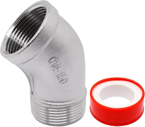 Vista 11 de 1 PIEZA Accesorios de Codo de 45 Grados, Tubo Macho NPT de 1" a 1" NPT Hembra 304 Accesorio de Tubería de Acero Inoxidable, Acoplador Conector