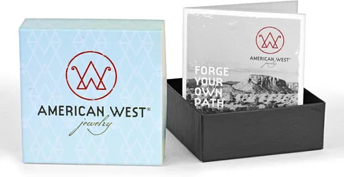 Vista 6 de American West - Anillo de plata de ley con diseño de lapislázuli, turquesa y corazón de concha, tallas 5 a 10