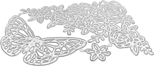 Vista 6 de Juego de sellos y troqueles de mariposa para hacer tarjetas, sellos transparentes y troqueles de corte de metal para álbumes de recortes