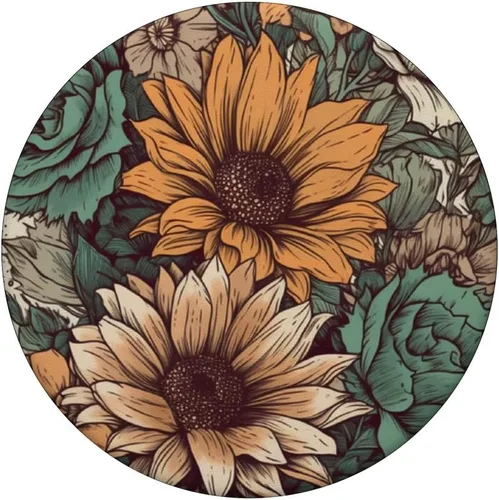 Vista 3 de Western Boho Leopard Sunflowers Cactus Rodeo Cowgirl PopSockets PopGrip intercambiables