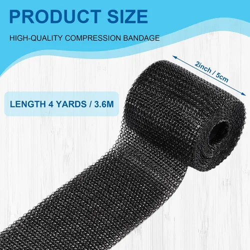 Vista 2 de TrelaCo 2 Piezas Cinta de Yeso de Fibra de Vidrio, 2" x 4 Yardas, Negro