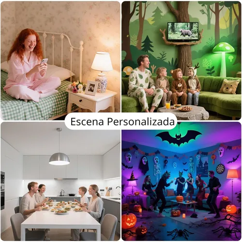 Vista 7 de DAYBETTER Bombillas inteligentes, bombilla inteligente compatible con Alexa y Google Home, A19 E26 2.4G WiFi Bluetooth Alexa, bombilla LED RGBCW que
