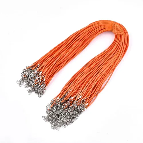Vista 4 de 100 piezas de cordón encerado de 17 a 19 pulgadas, cuerda trenzada ajustable, para collares, colgantes para hacer joyas, cadenas con cierre de Azure