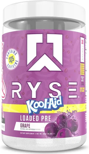 Vista 10 de RYSE Loaded - Polvo de preentrenamiento – Uva Bazooka – Preentrenamiento diario para hombres y mujeres con 390 mg de cafeína, beta alanina