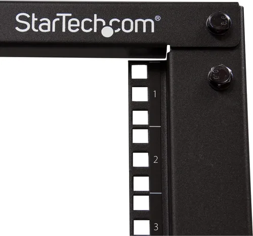 Vista 7 de StarTech Bastidor de servidor de marco abierto de 4 postes 8U móvil, bastidor de red de 19" con ruedas, pequeño bastidor rodante para equipos