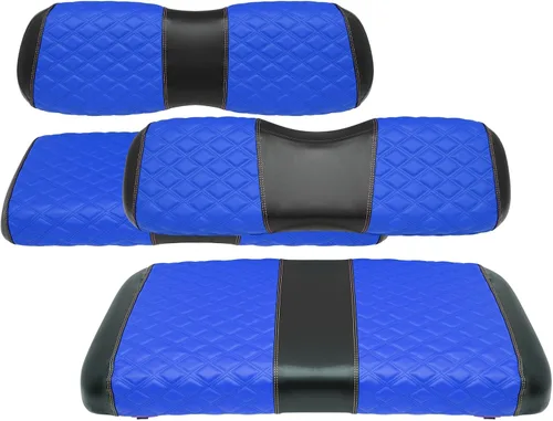 Vista 13 de Fundas de Asiento de Carrito de Golf Delanteras y Traseras Impermeables y Resistentes al Sol de Cuero Vinílico de Grado Marino Accesorios de Negro