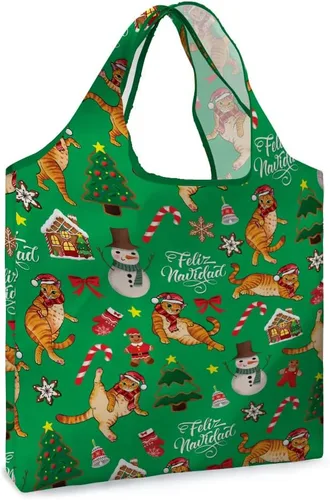 Vista 9 de WIRESTER Bolsa de comestibles reutilizable para mujer, bolsa de compras plegable, bonita bolsa de hombro, bolsa de playa Barnyard Pollo Gallos Verde