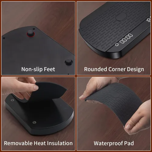 Vista 5 de Báscula de café con temporizador, báscula de café espresso recargable, báscula digital de alta precisión de 6.6 lbs/0.00 oz, báscula de alimentos