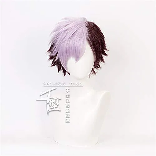 Vista 3 de Aseo-kun Hanako-kun Cosplay Pelucas Tsuchigomori mezcla púrpura corto sintético peluca de anime disfraz de juego de rol peluca REYHS