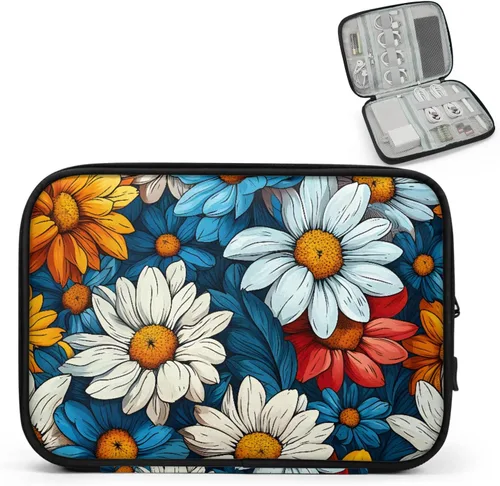 Vista 21 de Flowers Electronics - Funda organizadora de viaje, accesorios tecnológicos, bolsa de almacenamiento de cables para cables, cargador, teléfono, disco