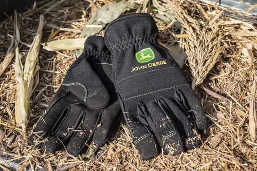 Vista 7 de John Deere JD86021-XL - Palma de cuero sintético para hombre, alta destreza, resistente a la abrasión, nudillos acolchados, negro, XL