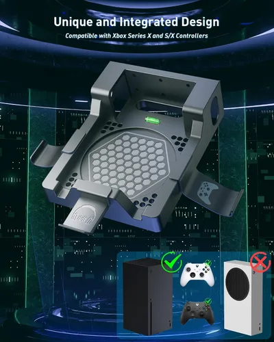 Vista 5 de Soporte de pared para Switch y Xbox Series X, con 2 soportes para controlador y 1 soporte para auriculares