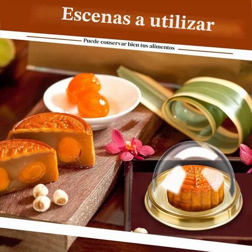 Vista 4 de Patelai 200 piezas cajas de mini cupcakes, recipientes de plástico transparente para magdalenas, queso, pastelería con tapas de cúpula para bodas
