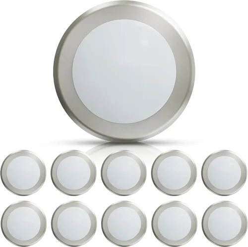 Vista 9 de ECOELER Luz LED de disco, 6 pulgadas de níquel cepillado de aluminio regulable, 3000 K/4000 K/5000 K seleccionable, lámpara de techo empotrada, 16.5