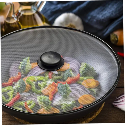 Vista 2 de Frying Pan Splatter Guard 3Pcs – Grease Splatter Screen Mesh Oil Proof Pot Lid Kitchen Accessories