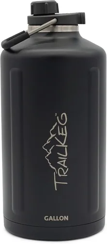 Vista 2 de TrailKeg Botella de agua deportiva, 128 onzas, un galón, acero inoxidable aislado al vacío, doble pared, caliente durante 12 horas, fría durante 48