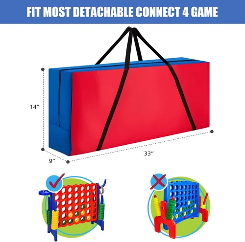 Vista 8 de HONEY JOY Bolsa de transporte y almacenamiento gigante 4 en una fila, bolsa de transporte grande y resistente para juego gigante de 4 en punta