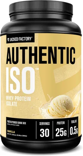Vista 12 de Jacked Factory Auténtico polvo aislado de proteína de suero ISO, bajo en carbohidratos, proteína de construcción muscular sin OMG sin rellenos
