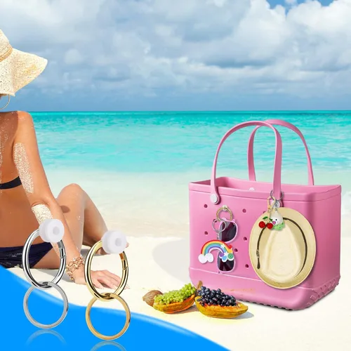 Vista 7 de BABORUI Llavero para bolsa Bogg, llavero ligero compatible con bolsas Bogg pequeñas y grandes, accesorio de dije para bolsa Bogg Bag Tote, dorado
