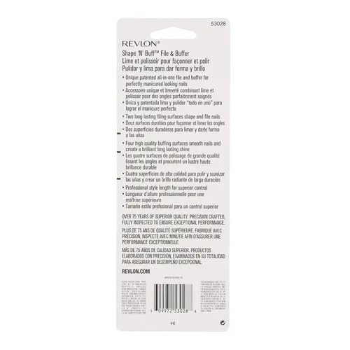 Vista 8 de Revlon Shape 'N' Buff - Bloque pulidor de uñas, herramienta de manicura todo en uno para dar forma y brillo a las uñas naturales, 1 unidad