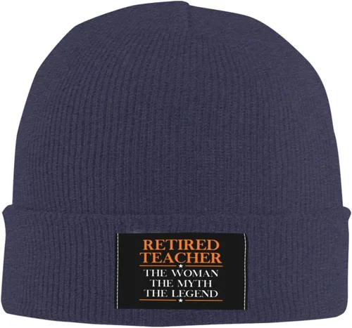 Vista 2 de Retired Teacher - The Woman is The Myth The Legend Knit Beanie Hats for Women Men Winter Hats Skull Cap