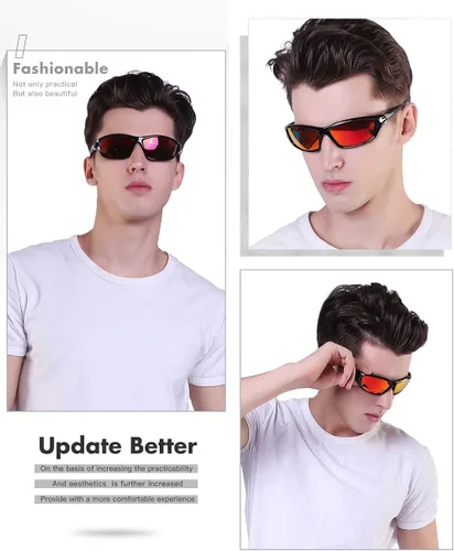 Vista 7 de Gafas de sol polarizadas para hombre ciclismo conducir pesca 100 protección UV
