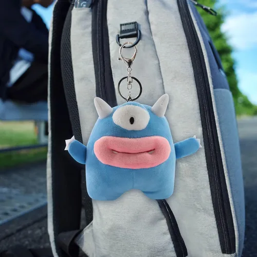 Vista 4 de Furvana Encantadora muñeca de peluche de peluche llavero llavero bolsa colgante, premios de carnaval para niños, regalos de San Valentín juguetes