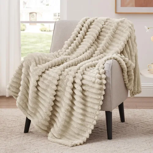Vista 7 de EXQ Home Manta suave y suave de forro polar, acogedora y ligera para sofá o cama, manta de franela cálida y mullida para todas las estaciones