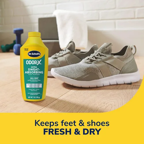 Vista 7 de Dr. Scholl's ODOR-X - Aerosol probiótico de olor para pies, 4 onzas/ Elimina inmediatamente los peores olores y polvo para pies absorbente ultra