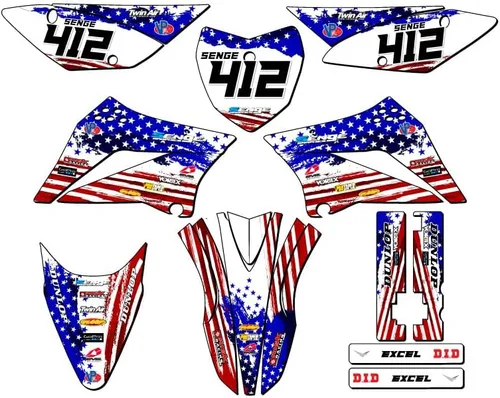 Vista 4 de Kit de base gráfica KLX 110 Merica Grey Senge 2010-2025 compatible con Kawasaki
