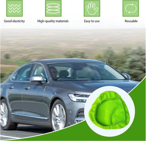 Vista 5 de Ziciner 8 paños de microfibra para el cuidado del automóvil para limpiador de parabrisas, kit de cubierta de almohadillas de microfibra