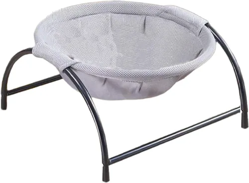 Vista 10 de Fockety Elevated Cat Hammock Bed, Breathable Mesh Removable Washable Pet Bed with Swing Design, for Indoor Outdoor Cats and Small Dogs (Black)