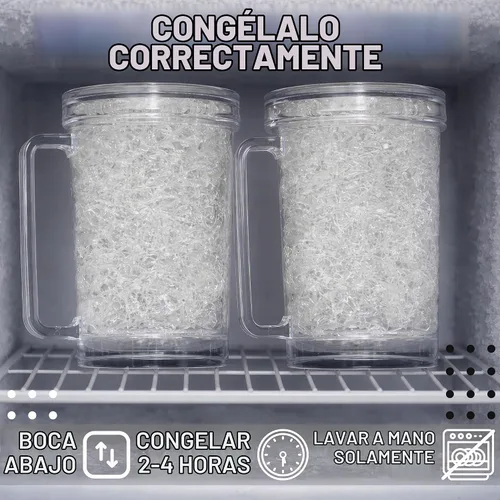 Vista 12 de Tazas de cerveza para congelador con gel, juego de 4, tazas congeladas de Transparente